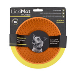 Mangeoire pour chiens Lickimat Wobble Orange Caoutchouc