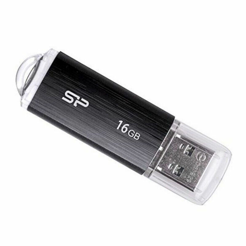 USB Pendrive Silicon Power SP016GBUF2U02V1K 16 GB USB 2.0 Schwarz 16 GB